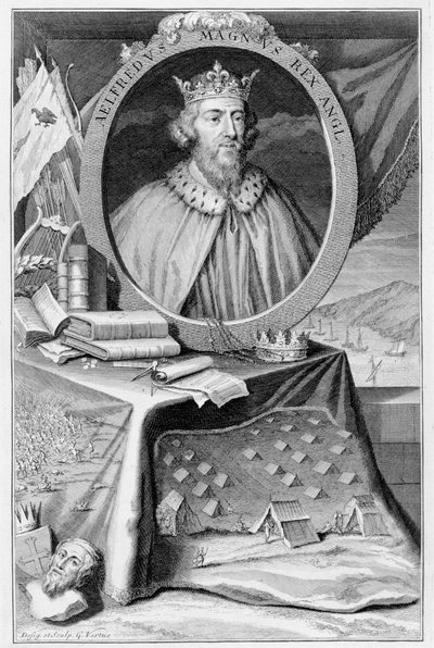 Alfred the Great (849-99) King of Wessex, engraved by the artist by George Vertue